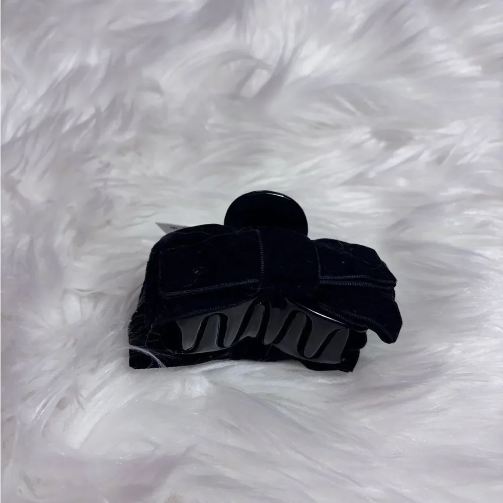 J. Crew Black Velvet Bow Hair Clip